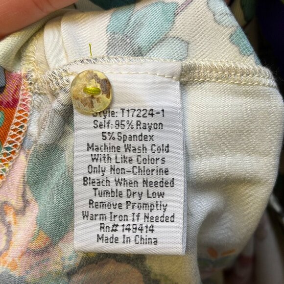 NWT Johnny Was Multi-Color Button-Up Blouse With Floral Print Long Sleeves Size - Picture 6 of 6